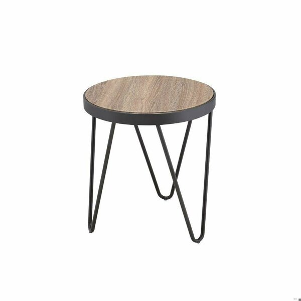 Homeroots 18.11 x 16.73 x 16.73 in. Bage End Table Weathered Gray Oak 286246